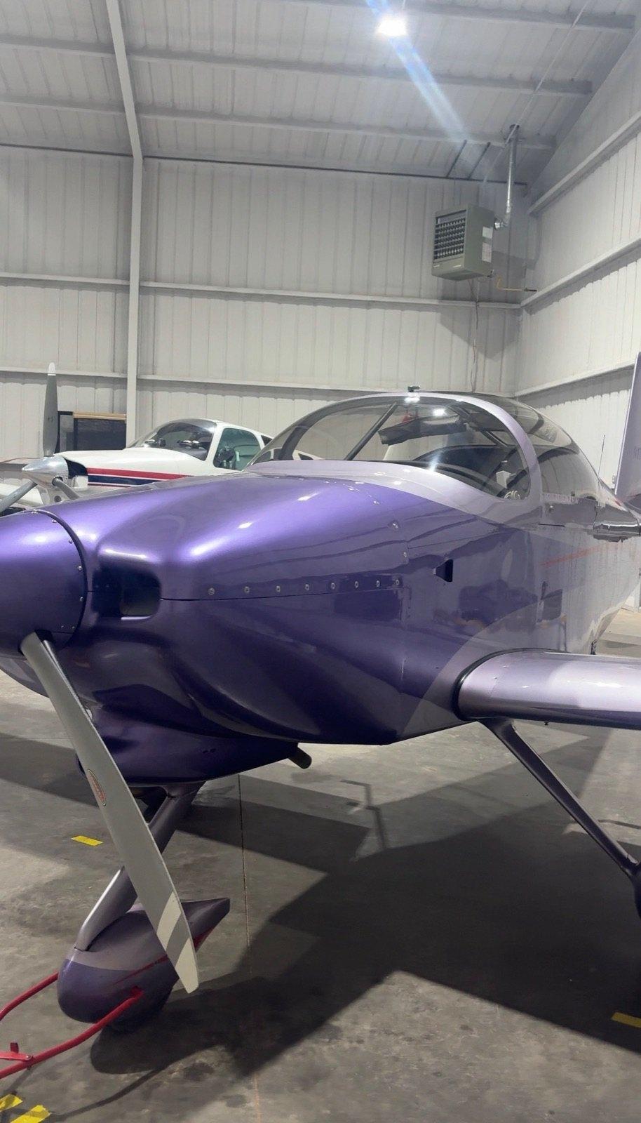 Aircraft in a Lubbock hangar after exterior detailing