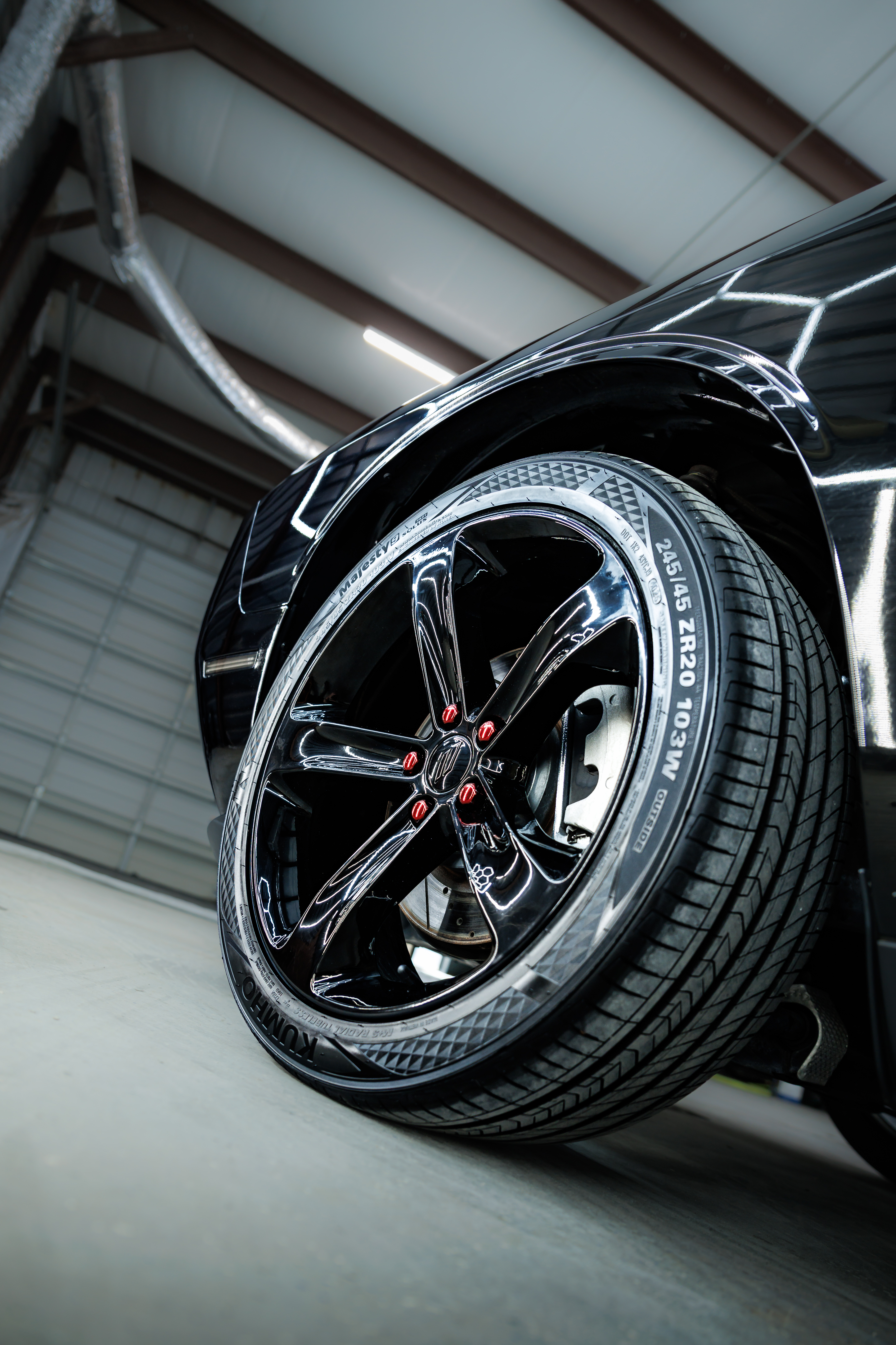Dodge Challenger R/T wheel ceramic coating close-up Lubbock TX