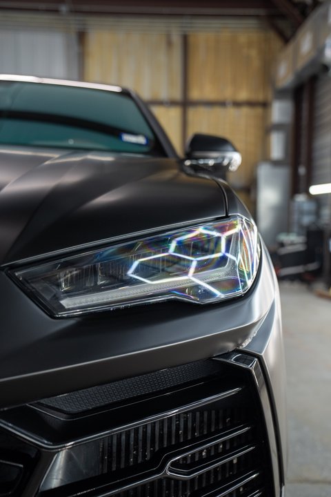 Lamborghini Urus headlight and satin front fascia detail